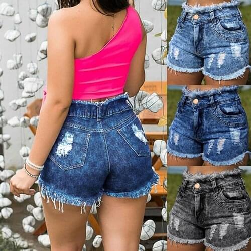 Hot Sale Womens Summer Denim Shorts Femme Fashion Tassel Jeans Sexy Skinny High Waist Shorts Plus Size S-3XL Arrival Ropa Mujer