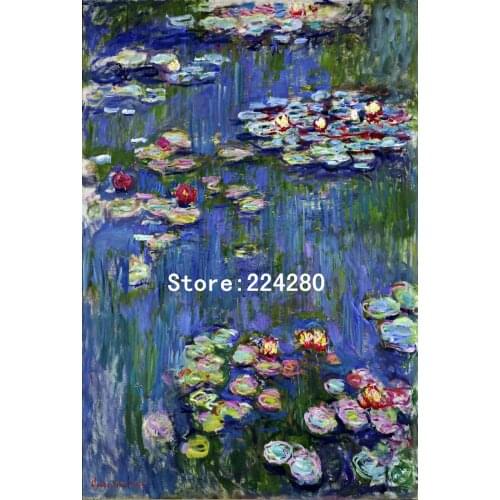 Water lily Monet Lotus flower painting Needlework 14CT Canvas Unprinted Handmade Embroidery Cross Stitch Kits DIY Home Decor