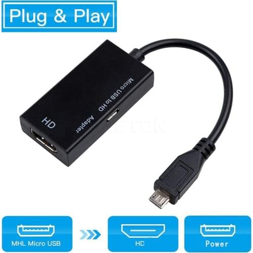 Kebidu Mirco USB to HDMI-compatible Cable HDTV Adapter 1080P Male to Female for Samsung for SONY For LG G2 G3