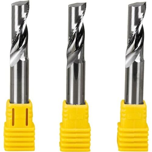 10/50Pcs 3.175mm 4mm 6mm Single Flute Carbide Milling cutter for Aluminum CNC Tools aluminum composite panels end mill