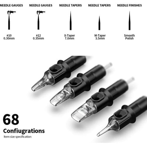 20PCS Tattoo Cartridge Needles Permanent Makeup Tattoo Machine Kit 3RL/5RL Mix Eyebrow Needle RL/RS/RM/M1 1/3/5/7/9/11/14RL 3/5R