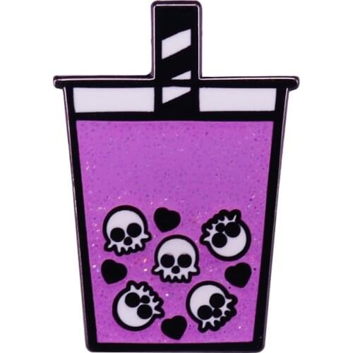 Occult lapel pin A spooky & bubbly accessory for anyone who loves boba tea
