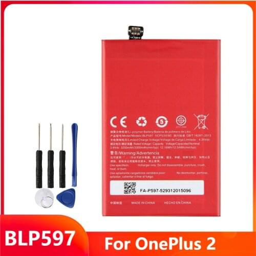 Original Replacement Phone Battery BLP597 For OnePlus 2 One Plus 2 1+2 Genuine Rechargable Batteries 3200mAh With Free Tools