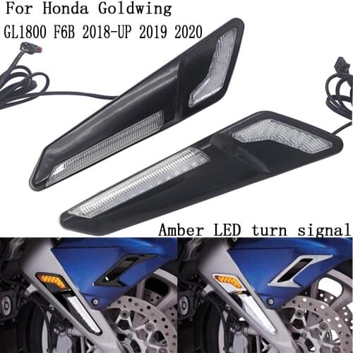 For Honda Goldwing GL1800 F6B 2018-UP Motorcycle Front Brake Fork Mounted NAV LED Lights in Chrome or Black 2019 2020