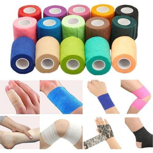 Colorful Sports Self Adhesive Elastic Bandage Athletic Wrap Gauze Tape Non-woven Emergency Muscle Knee Support Finger Ankle Palm