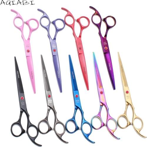 7.0'' AQIABI Professional Pets Hair Haircut Scissors Hairdressing Cutting Shears Thinning Scissors Grooming Dogs Cats Scissors