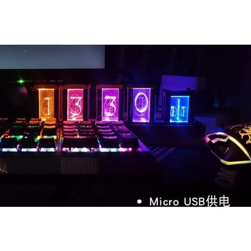 RGB Pseudo Glow Tube Clock Led Electronic Kit Digital Diy Imitation Stone Gate Birthday Gift