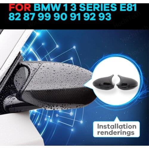 Horn M3 M style Replacement Rearview 2004-2009 For BMW 1 3 series E81 E82-E88 E90 E91 E92 E93 Mirror cover Carbon Fiber Pattern