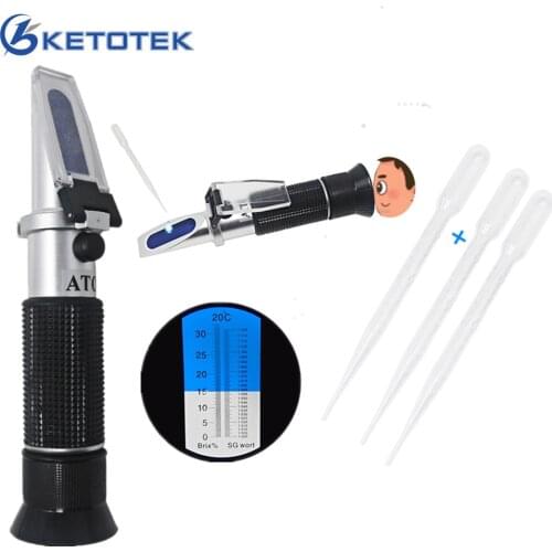 Hand Held Beer Brewing Refractometer 0-32% Brix SG 1.000-1 .120 Dual Scale Hand Tool Densimeter For Beer