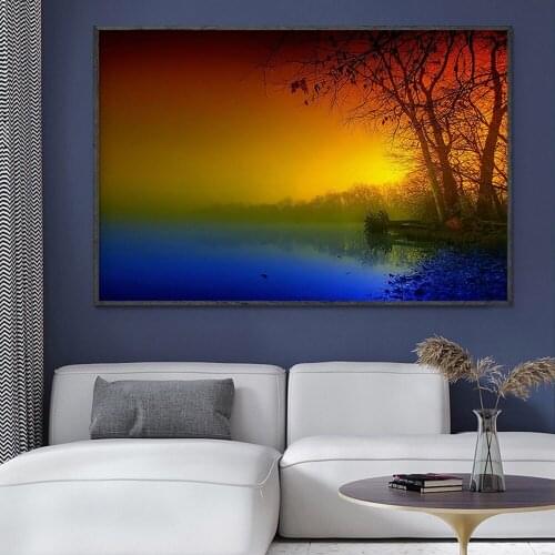 SP084 Silk Cloth Wall Poster Nature Autumn Silence Landscapes 03 Art Home Decoration Gift