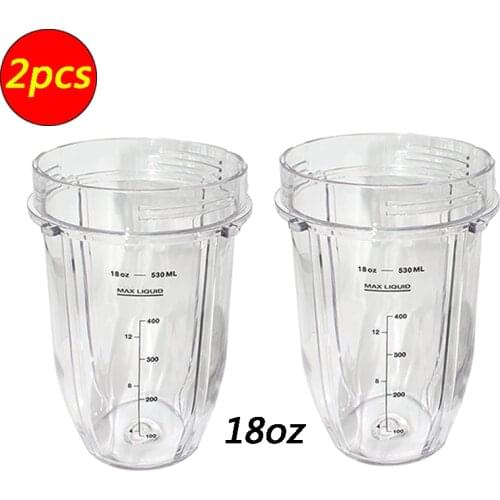 2PCS Portable 18 oz Ounce Cup Spare Replacement Parts Accessories for Nutri Ninja Auto-iQ 900W 1000W and Duo Blenders Juicer