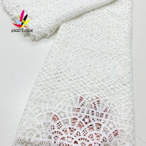 White Tissue Cord Lace Fabric Nigerian 2021 Sequins 3D Flower Embroidery French Big Quality For Party Wedding Dress