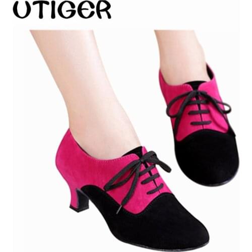 2019 Women Girl Latin Tango dance shoes Ballroom dancing shoes Heel 3.5CM 4.5CM 5.5CM 6.5CM Salsa Party Square dance shoes WD138