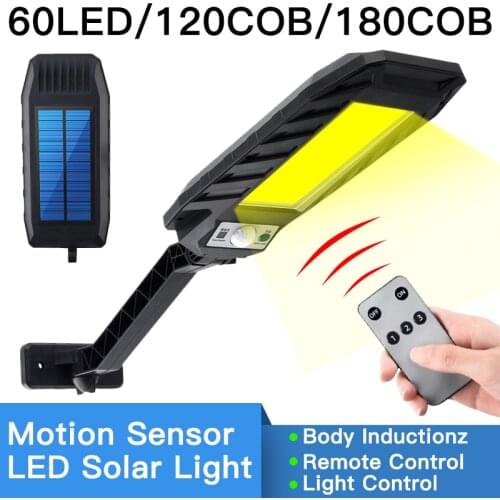 60/120/180 LED Solar Street Lights COB / SMD Motion Sensor Outdoor Security Lighting Floodlight Spotlight Wall Lamp
