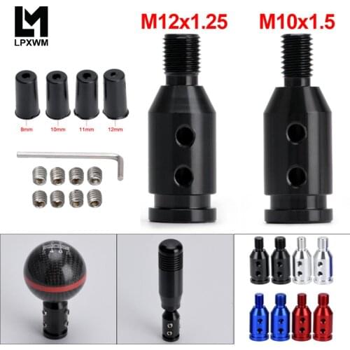 Universal Car Manual Gear Shift Knob Adapter For M10x1.5/M12x1.25 Thread Aluminum Alloy SBA01