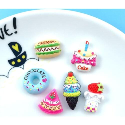 Vintage Designer Croc Ice Cream Charm 6PCS Diy Cute Cartoon Food Hotdog Women Jewelry Findings