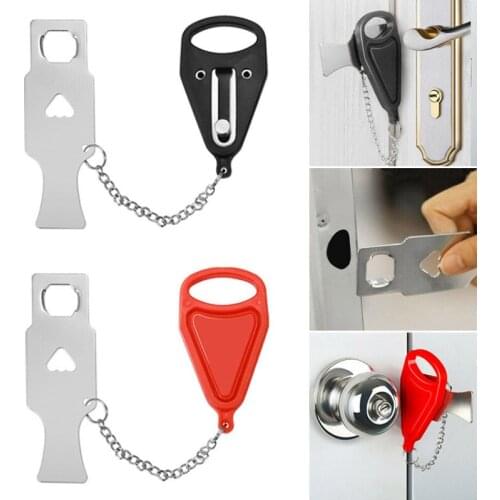 Safety Door Lock Hardware Security Tool Fit for Travel Hotel Home Stainless Steel Anti Theft Security Privacy Door Lock