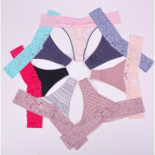 Women g-string sexy lace underwear ladies panties lingerie bikini underwear pants thong intimatewear 12pcs/lot zhx13