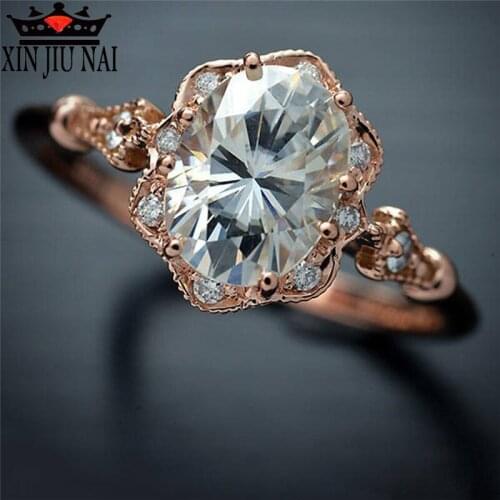 2-colour Blue Crystal Female Ring Cool and Icey Jewelry Golden Wedding Female Ring Engagement Jewelry Size 6-10