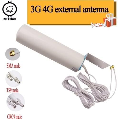 Omni antenna 2G 3G 4G external antenna with Dual 5m connector CRC9/TS9/SMA for signal booster mobile amplifier and wifi router