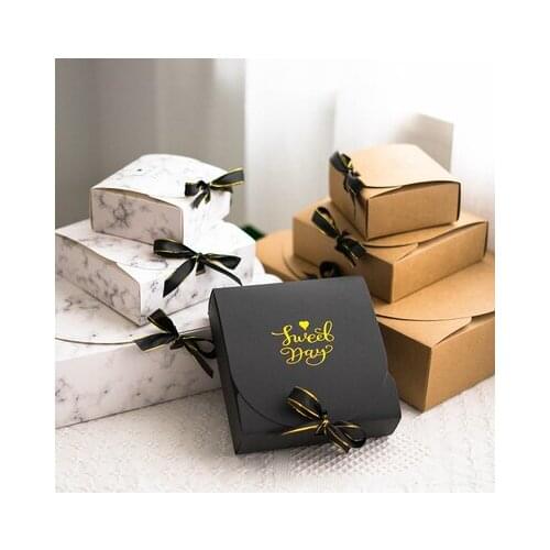 10pc Creative Simple marble style Gift box Creative Kraft Paper DIY gift bag Candy box kawaii Party Supplies