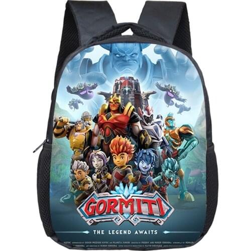 12 inch Game Gormiti Kindergarten Infantile Small Backpack for Kids Baby Cartoon School Bags Children Gift