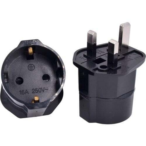 13A Fused 250V Schuko/Germany/France/South Korea EU Euro European to UK Plug Adapter Power