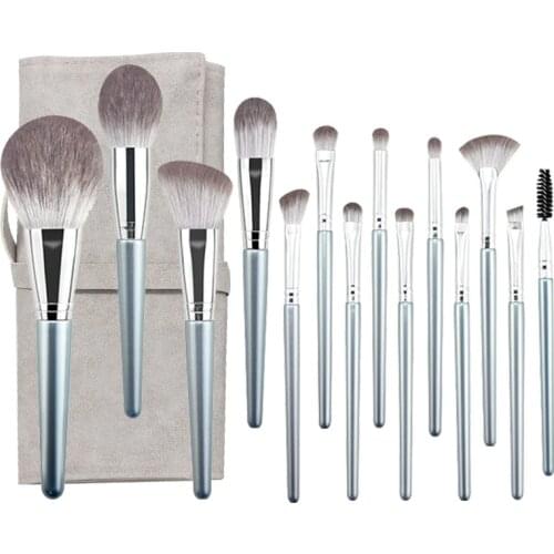 14Pcs Makeup Brushes Set Cosmetic Foundation Powder Blush Eye Shadow Lip Blend Wooden Make Up Brush Tool Kit