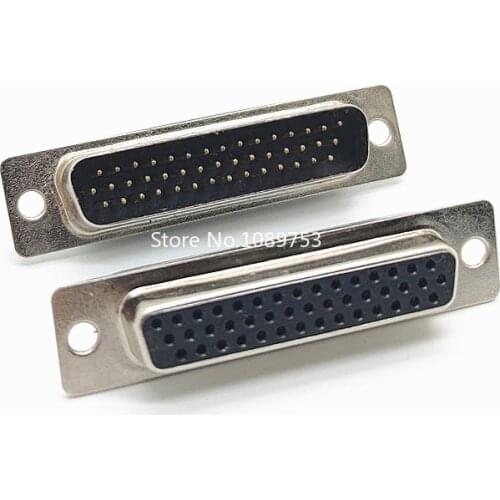 2PCS DB44 Female Male PCB Mount Serial Port Connector Solder Type D-Sub Connectors 44 pins 3 Rows Plug Jack Adapter