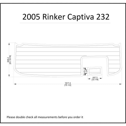 2005 Rinker Captiva 232 Swim Platform Pads Boat EVA Teak Decking 1/4" 6mm