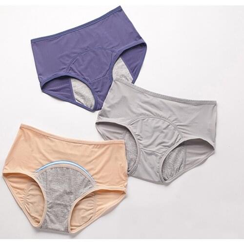 3pcs/Set Menstrual Period Panties Proof Briefs High Waist Warm Female Women Sexy Pants Leak Proof Incontinence Underwear wt02
