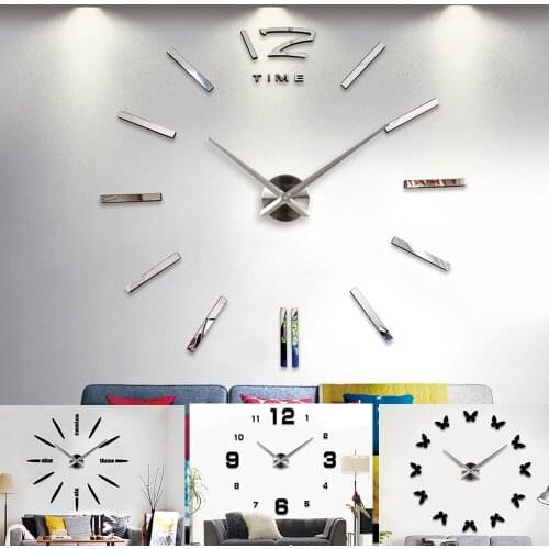 6 Style New Wall Clock Clocks Watch Stickers Diy 3d Acrylic Mirror Home Decoration Quartz Balcony/courtyard Needle europe hot