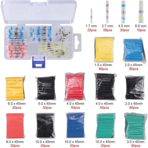 630PCS Assorted Waterproof Mixed Heat Shring Insulated Solder Seal Butt Wire Connectors Kit & Tubing Sleeving