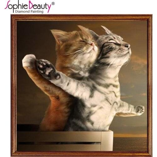Diamond Embroidery Animals Cartoon Diy Painting Cross Stitch Kits Diamond Mosaic Titanic Cat Crystal Embroidery Needlework Dmc