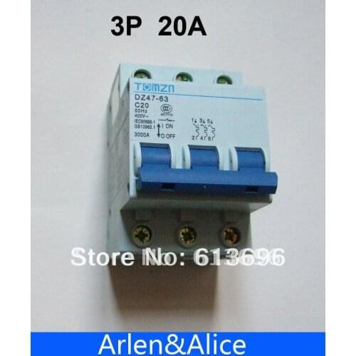 3P 20A 400V~ 50HZ/60HZ Circuit breaker MCB C TYPE
