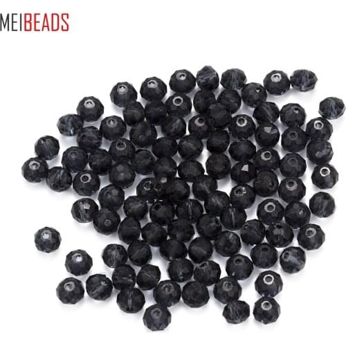 MEIBEADS 100pcs/string 6mm Glass Crystal Spacer Beads For Jewelry Making Faceted Glass Crystal Beads for jewelry making UF2302