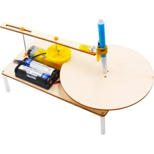 DIY Wooden Handmade Electric Drawing Plotter Model Kits assembly scientific physics experimental Educational drawing toys