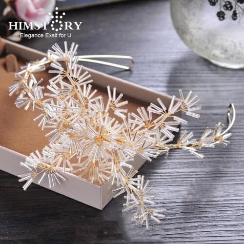 Himstory European Designs Sparkling Saint Louis Hairband Handmade Beaded Bling Crystal Girls Headpiece Hair Accessories