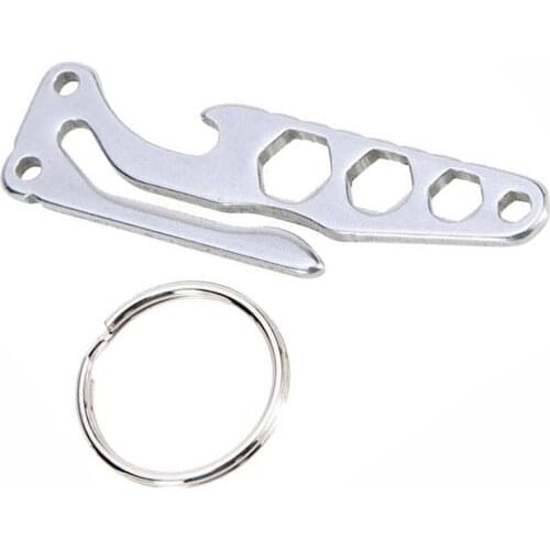 Outdoor Camping Survival Tool Multifunction Carabiner Snap Clips Hook Keychain Metal Opener Hex Wrench Pendant Keyring FW055