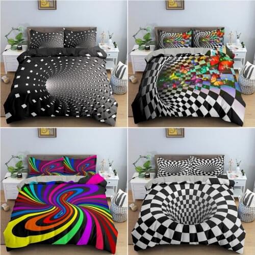 Psychedelic Swirl Duvet Cover Set for Kids Adults Fractal Art Comforter Cover Abstract Artwork Bedding Set Luxury Quilt Cover
