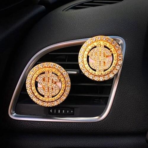 Lucky Coins Car Decoration Interior Car Fragrance Diffuser Air Freshener In Auto Outlet Vent Clip Creative Car Accessories Gifts