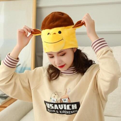 2021 Cute Plush Alpaca Animal Earflap Beanie Cap Hat Head Warmer Cosplay Photo Shooting Props Headgear Hats Photo Supplies