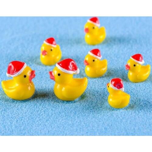 Christmas Duck Miniature Dolls House Garden Bonsai Decoration Mini Dollhouse Toy Craft Ornaments Micro Decor DIY Gift