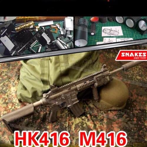 2020 Fashion 80cm Assembling Paper Gun M416 HK416 Pistol Military Weapon Model Boy Birthday Gift Papercraft Toy A424