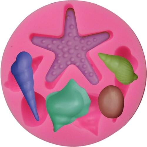 Marine series starfish shell conch silica gel mold gypsum drop DECORATION ORNAMENT chocolate sugar cake baking mold