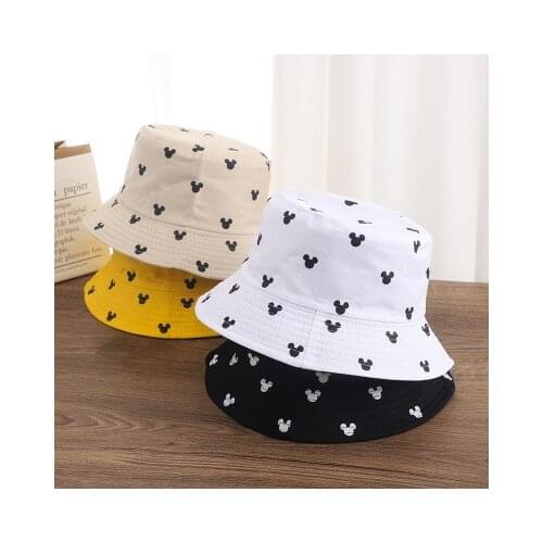 Disney Mickey Mouse Wonman Man cartoon Cap Girl Female Mickey Minnie pot hat sun hat fisherman hat Adult cotton Cap