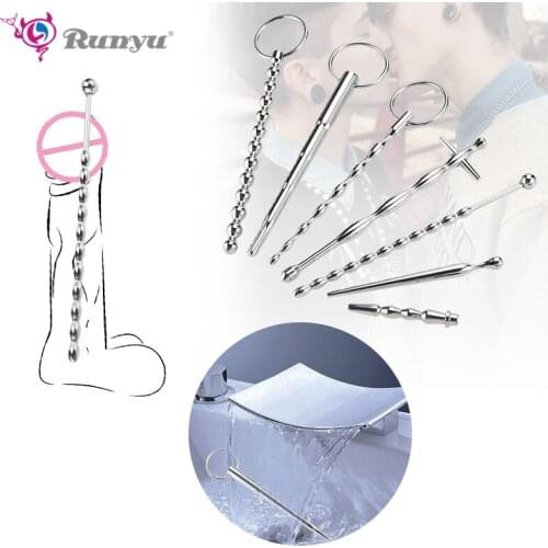 Mens Tube Urethral Catheter Sound Stainless Steel Penis Plug Dilator Solid Sex Toys Urethral Dilators Urethral Plug Horse Eye