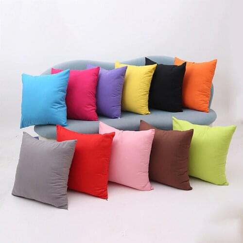 Solid Color Cushion Cover Candy Color Decorative Pillowcase for Sofa Car ome Decorative Pillowcase Pillow Cover 45*45cm