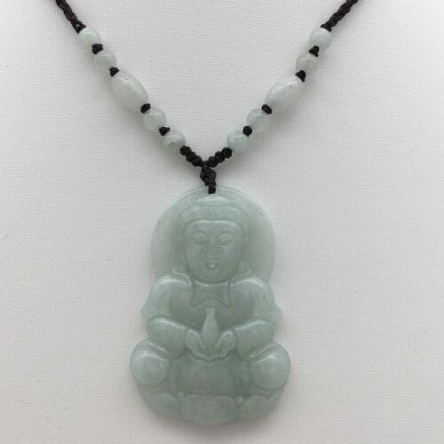 Wholesale new natural stone 100% AA Goddess of mercy pendant necklace good luck The length can be adjusted 003