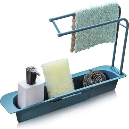 Sink Organizer Dish Drainer Kitchen Organizer for Soap Towel Rack Home Supplies Kitchen Accessories Adjustable Shelf Storag